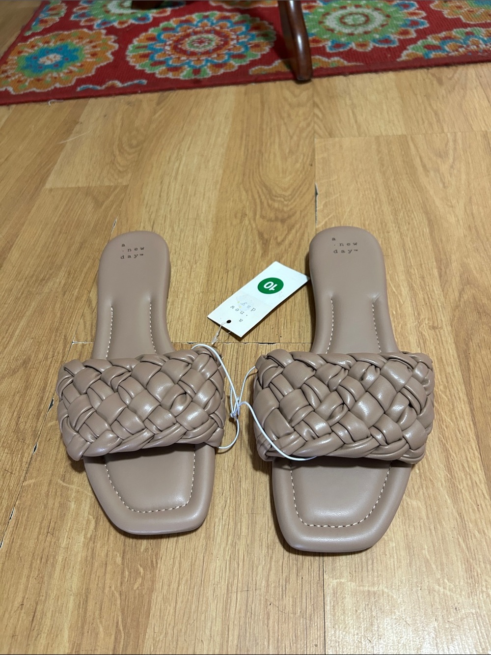 a new day Braided Slide Carissa Sandals in Tan Size 10 NWT